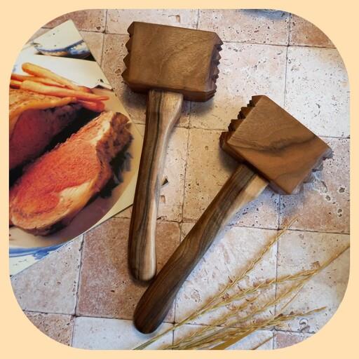 بیفتک کوب چوبی دستساز بارلی 27 سانتی چوب گردو ویژه بیفتکوب جهیزیه عروس کد bar0173